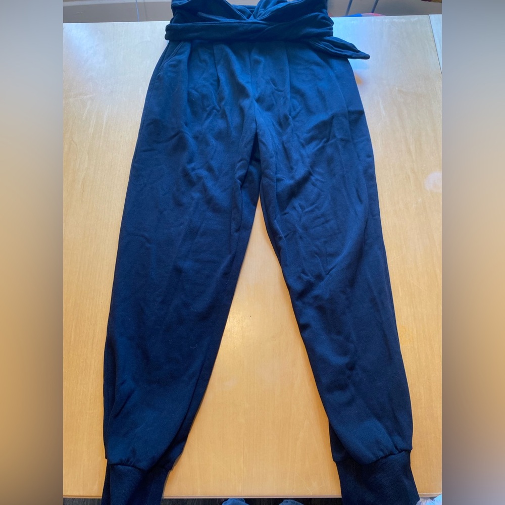 Tularosa Ember Paperbag High Waisted Black Joggers Revolve